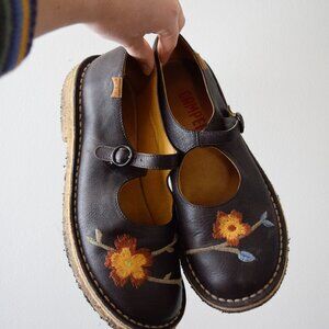 Camper embroidered mary jane shoes